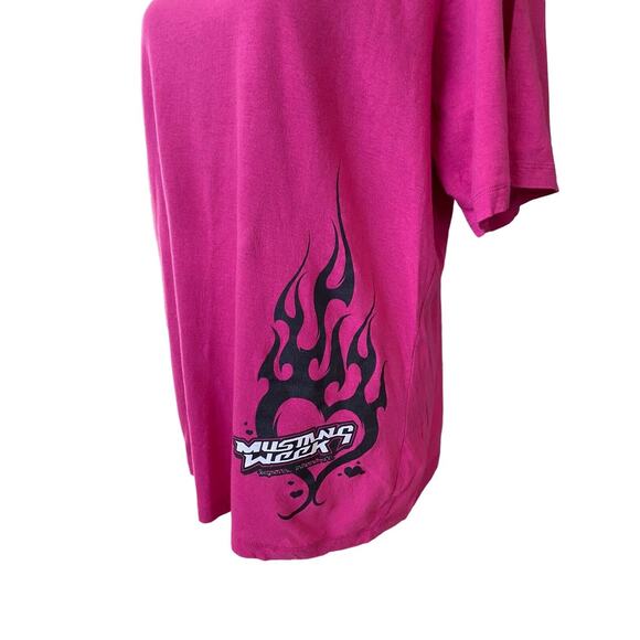 Mustang Week Myrtle Beach Women's Missy Fit Logo Graphic T-shirt Fuchsia XXL - Picture 2 of 8